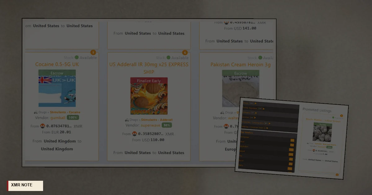 Close photograph of listing cards for Monero context notes